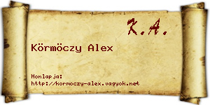 Körmöczy Alex névjegykártya