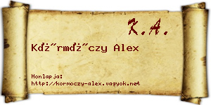 Körmöczy Alex névjegykártya