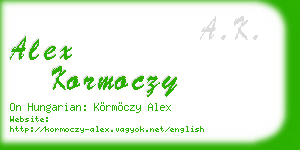 alex kormoczy business card